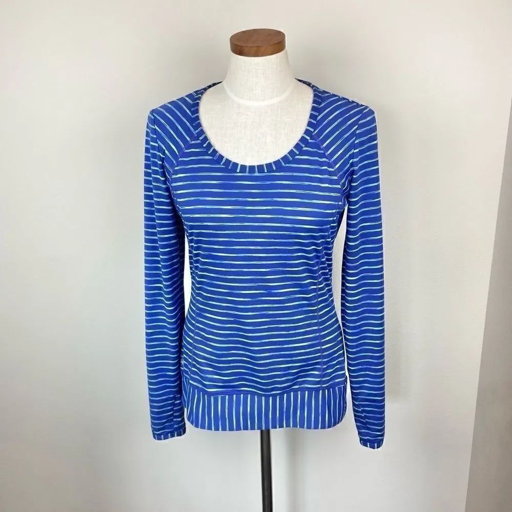 Athleta Pop Space Dye Long Sleeve Workout Top